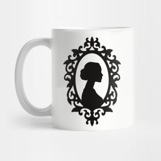 Dark Academia Victorian Woman Profile Silhouette Frame Mug